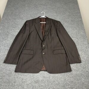 Alexandre London Blazer Mens 42R Brown Pinstripe Wool Savile Row Suit Jacket